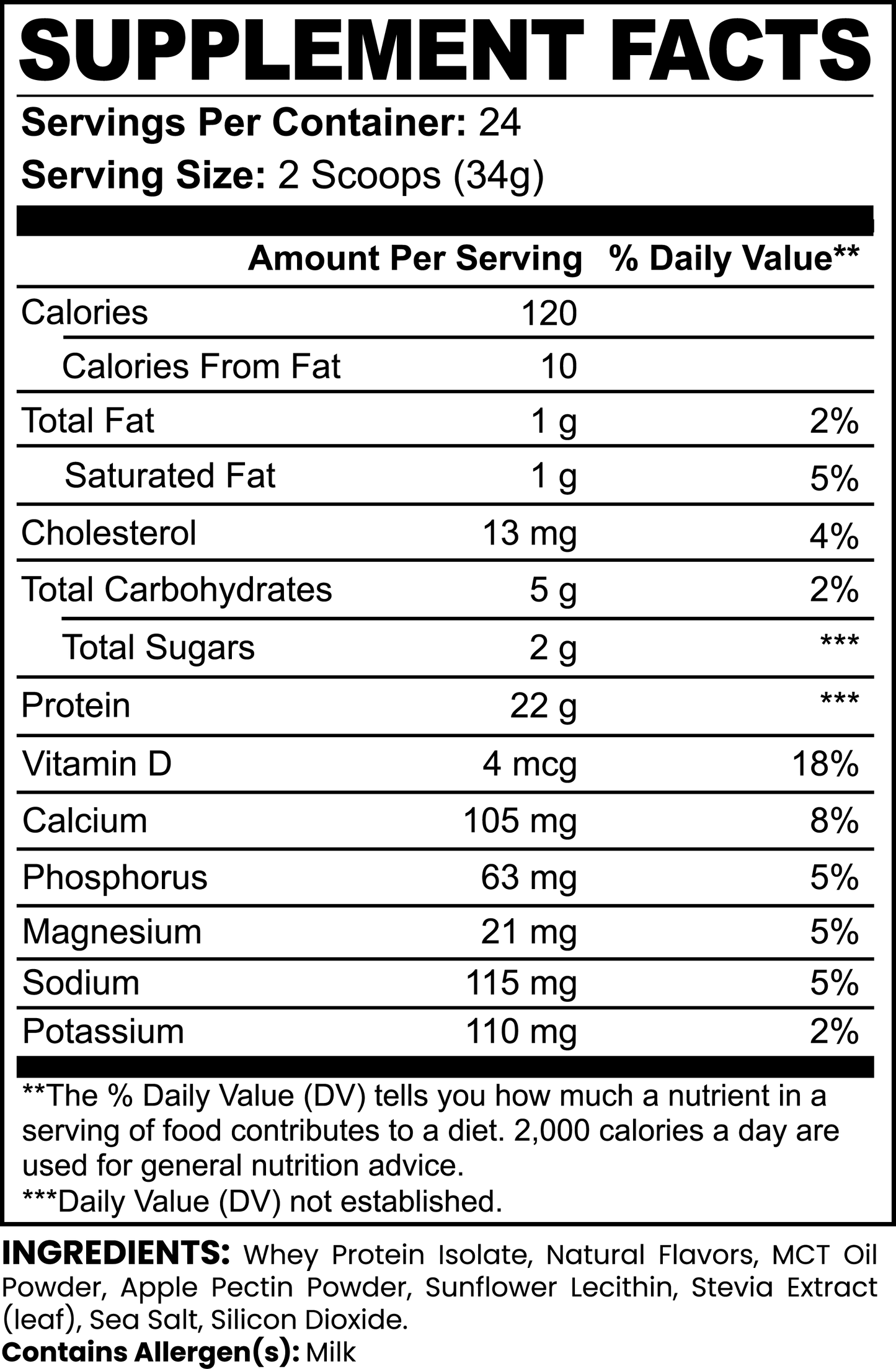 Advanced 100% Whey Protein Isolate - Vanilla (28.40 oz./24 Servings)